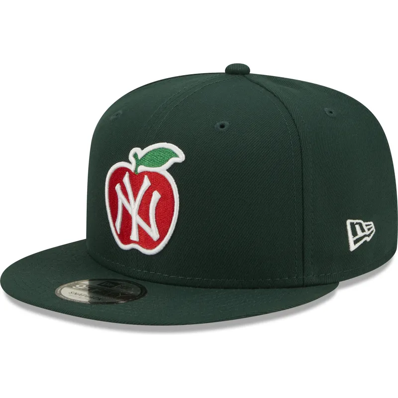 shapka-ploska-zelena-snapbek-9fifty-ny-apple-na-new-york-yankees-mlb-ot-new-era