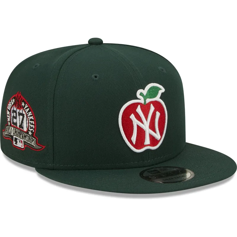 shapka-ploska-zelena-snapbek-9fifty-ny-apple-na-new-york-yankees-mlb-ot-new-era