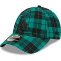 shapka-izvita-zelena-reguliruem-9forty-plaid-na-los-angeles-dodgers-mlb-ot-new-era