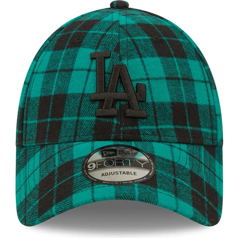 shapka-izvita-zelena-reguliruem-9forty-plaid-na-los-angeles-dodgers-mlb-ot-new-era