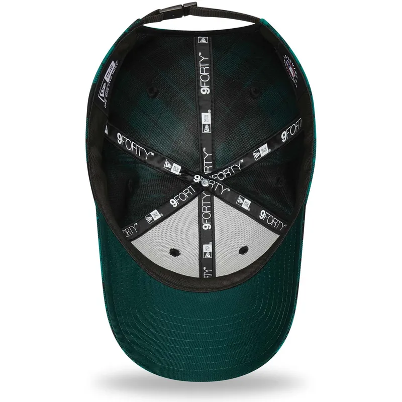 shapka-izvita-zelena-reguliruem-9forty-plaid-na-los-angeles-dodgers-mlb-ot-new-era