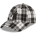 shapka-izvita-cherna-reguliruem-9forty-plaid-na-new-york-yankees-mlb-ot-new-era