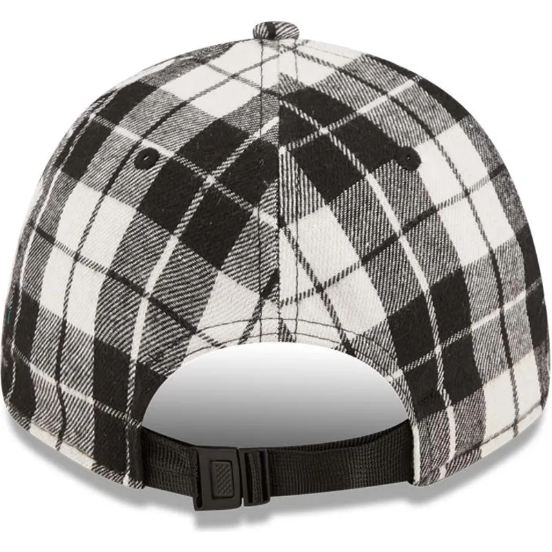 shapka-izvita-cherna-reguliruem-9forty-plaid-na-new-york-yankees-mlb-ot-new-era