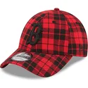 shapka-izvita-chervena-reguliruem-9forty-plaid-na-boston-red-sox-mlb-ot-new-era