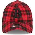 shapka-izvita-chervena-reguliruem-9forty-plaid-na-boston-red-sox-mlb-ot-new-era