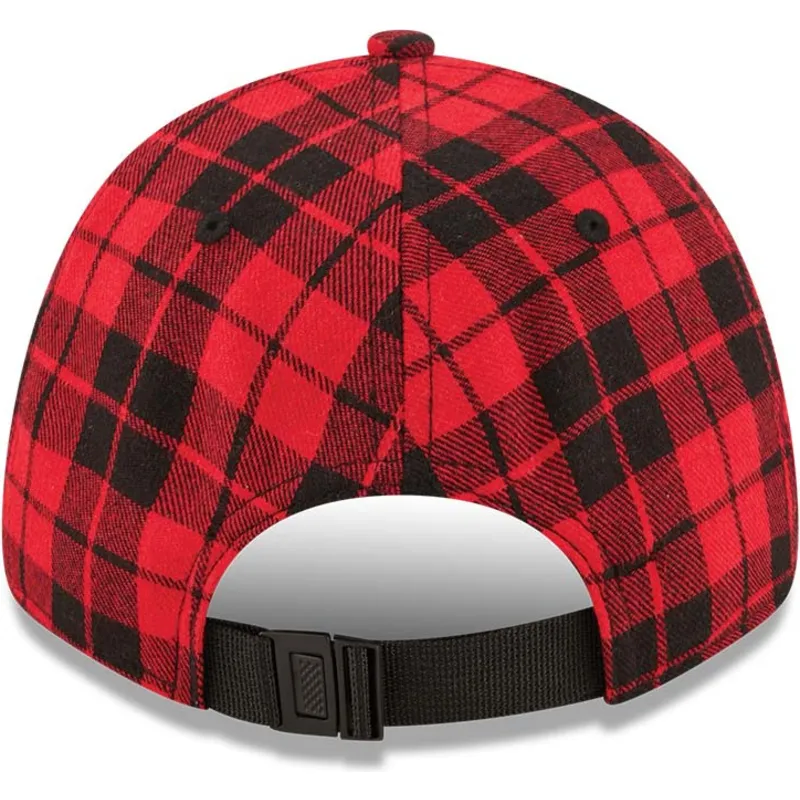 shapka-izvita-chervena-reguliruem-9forty-plaid-na-boston-red-sox-mlb-ot-new-era