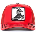 shapka-izvita-traker-chervena-snapbek-stallion-cherry-mustang-the-farm-ot-goorin-bros