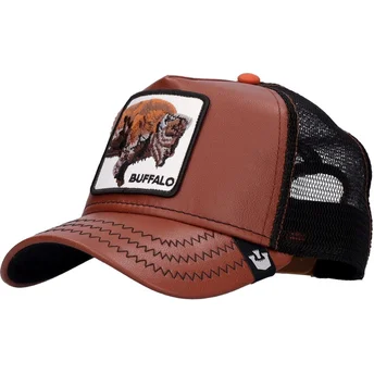 casquette-trucker-marron-et-noire-buffle-buffalo-caulk-the-wagon-the-farm-goorin-bros