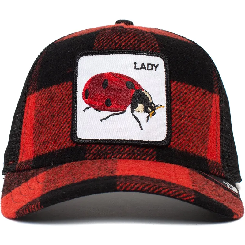 shapka-izvita-traker-chervena-snapbek-lady-plaidy-bug-the-farm-ot-goorin-bros
