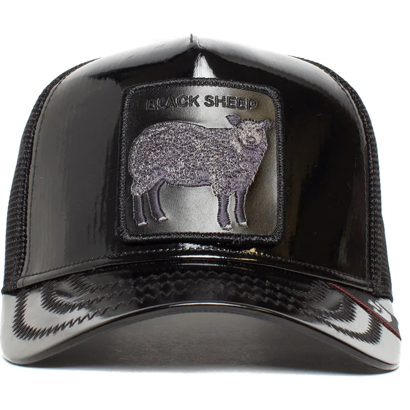 gorra-trucker-negra-oveja-black-sheep-big-black-patent-leather-the-farm-de-goorin-bros