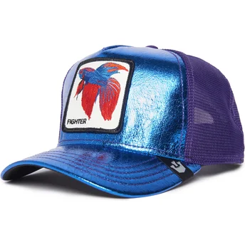 shapka-izvita-traker-sinya-snapbek-na-siam-fighter-blue-light-metallic-the-farm-ot-goorin-bros