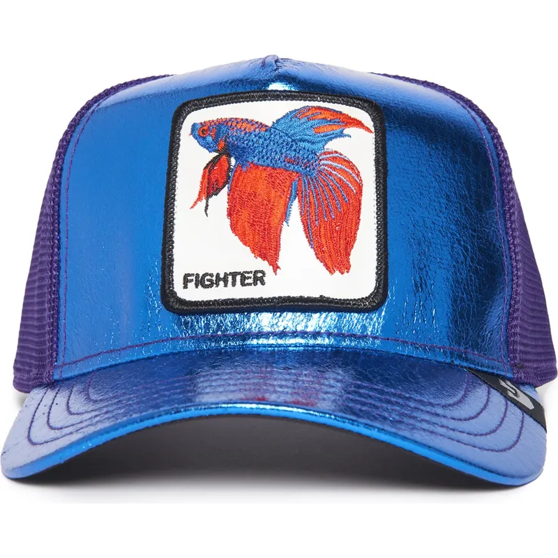 shapka-izvita-traker-sinya-snapbek-na-siam-fighter-blue-light-metallic-the-farm-ot-goorin-bros