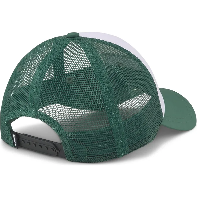 gorra-trucker-blanca-y-verde-snapback-logo-de-puma