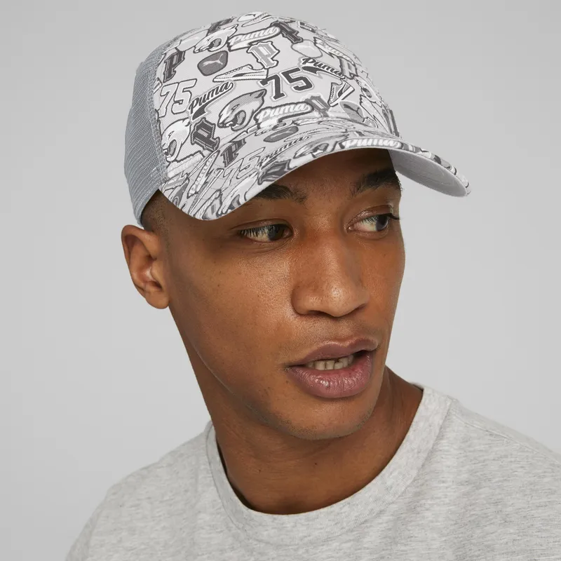 shapka-izvita-traker-siv-snapbek-academy-printed-ot-puma shapka-izvita-traker-siv-snapbek-academy-printed-ot-puma