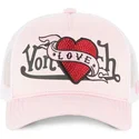 lyserod-trucker-kasket-love-lovu-lp-fra-von-dutch