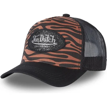 Casquette trucker marron et noire ZEBR C Von Dutch