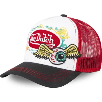 Hvid, rød og sort trucker-kasket PAT RED fra Von Dutch