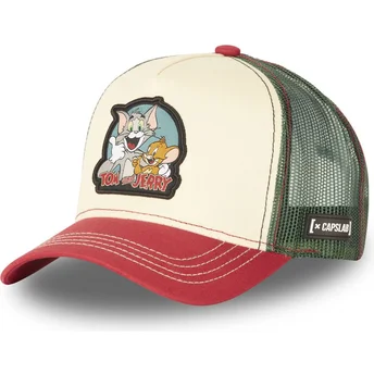 beige-grune-und-rote-trucker-kappe-tom-und-jerry-tj2-looney-tunes-von-capslab