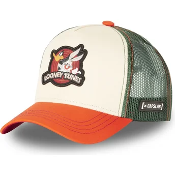 Gorra trucker beige, verde y naranja Bugs Bunny y Pato Lucas LO2 Looney Tunes de Capslab