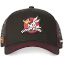 capslab-looney-tunes-lo1-schwarze-trucker-kappe-bugs-bunny-und-daffy-duck