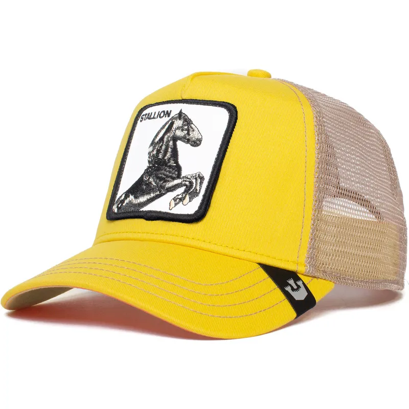trucker-cap-gelb-und-weiss-pferd-the-stallion-the-farm-von-goorin-bros