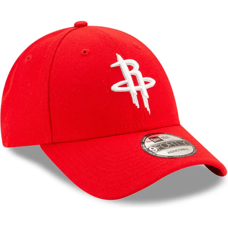 rote-verstellbare-curved-cap-9forty-the-league-der-houston-rockets-nba-von-new-era