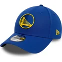 blaue-verstellbare-gebogene-kappe-9forty-the-league-der-golden-state-warriors-nba-von-new-era