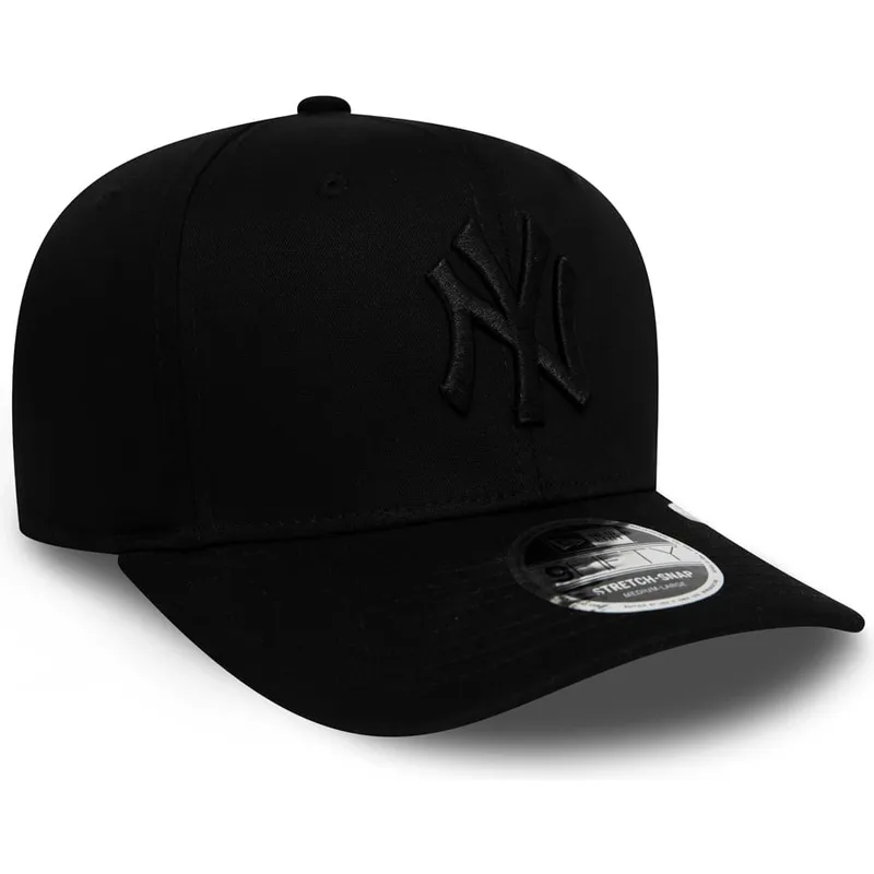 schwarze-gebogene-snapback-kappe-mit-schwarzem-logo-9fifty-tonal-stretch-snap-der-new-york-yankees-mlb-von-new-era