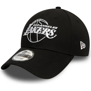 New Era Извита Периферия 9FORTY Essential Outline Los Angeles Lakers NBA Черна Регулируема Шапка