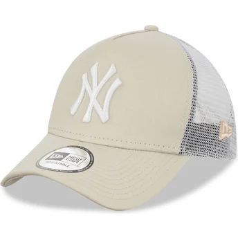 Шапка извита бежов снапбек 9FORTY A Frame на New York Yankees MLB от New Era