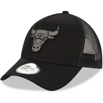 Шапка извита черна snapback con logo 9FORTY A Frame Tonal на Chicago Bulls NBA от New Era