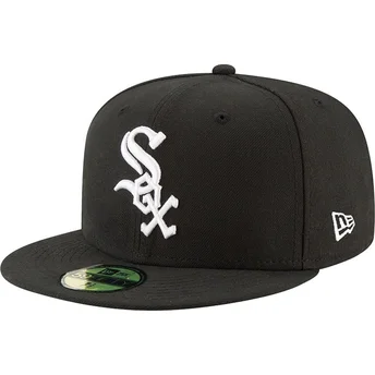 New Era Плоска Козирка 59FIFTY Authentic On Field Game Chicago White Sox MLB Черна Прилепнала Шапка
