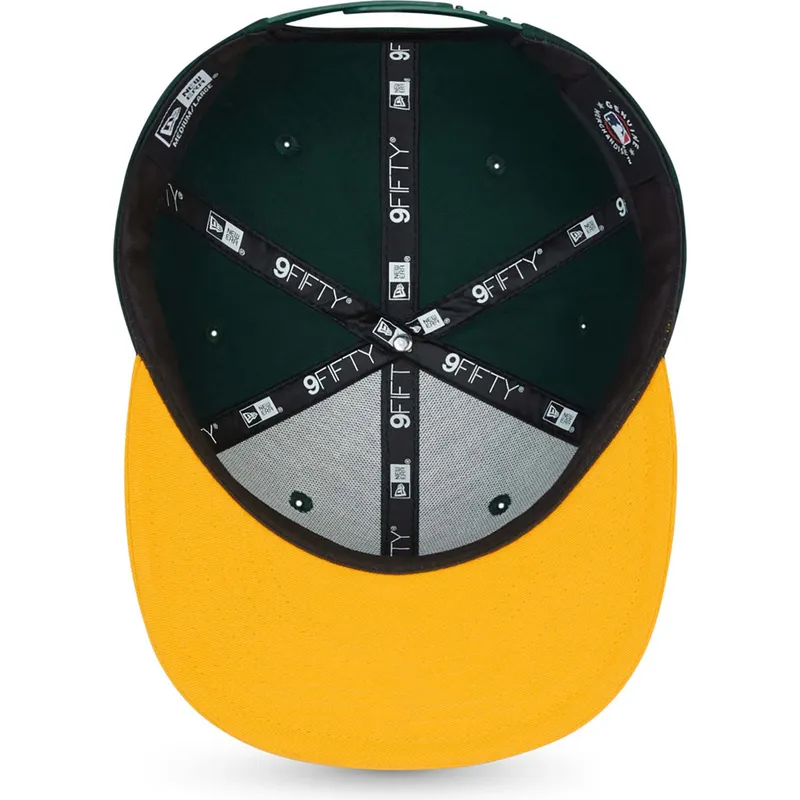 gron-og-gul-flat-cap-snapback-9fifty-essential-fra-oakland-athletics-mlb-fra-new-era