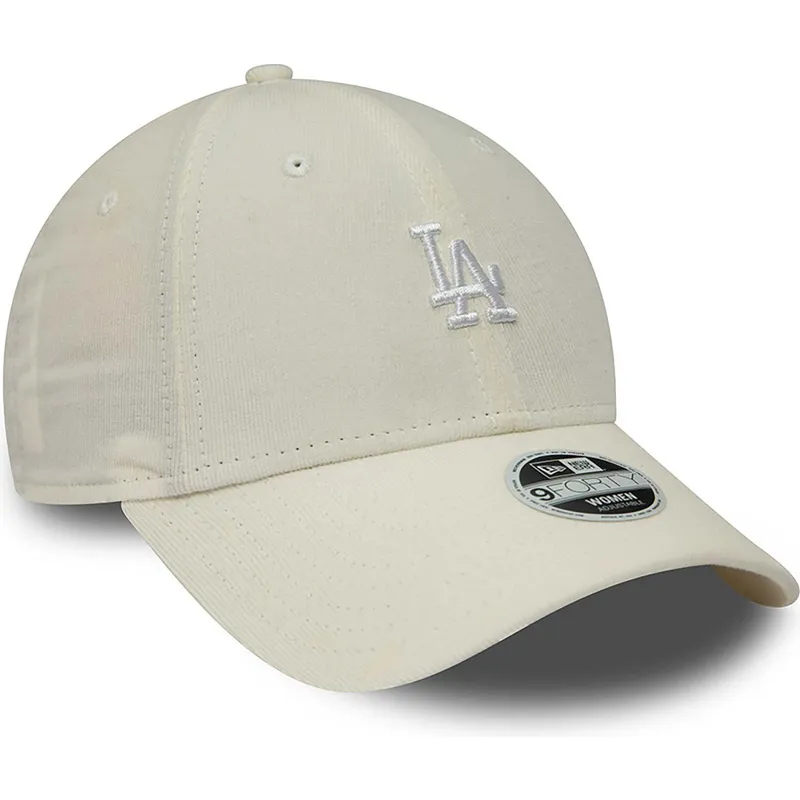 shapka-izvita-bezhov-reguliruem-9forty-cord-mini-na-los-angeles-dodgers-mlb-ot-new-era