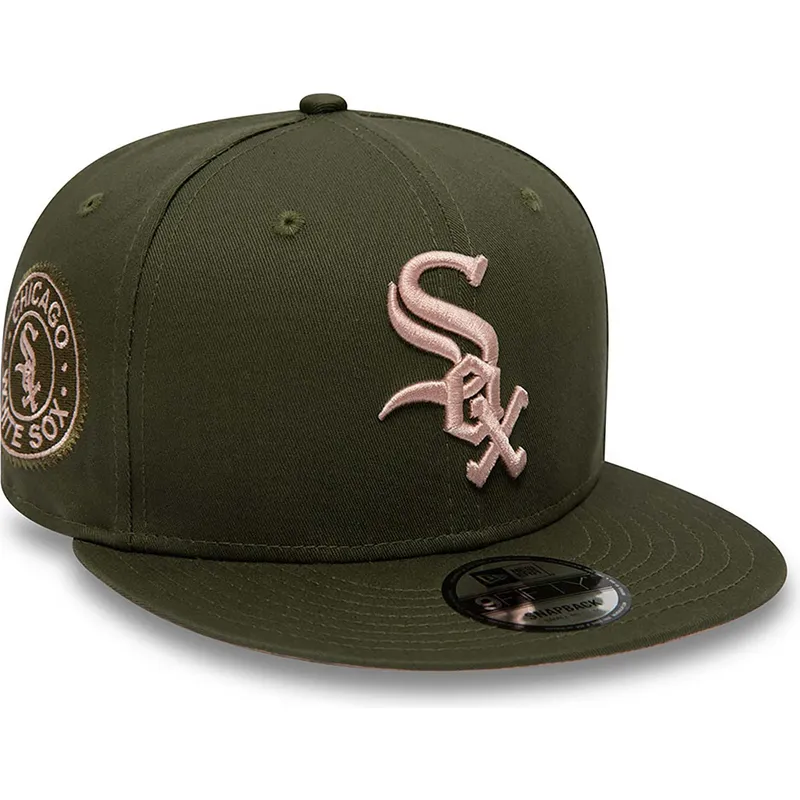 shapka-ploska-zelena-snapbek-rosa-9fifty-side-patch-na-chicago-white-sox-mlb-ot-new-era shapka-ploska-zelena-snapbek-rosa-9fifty-side-patch-na-chicago-white-sox-mlb-ot-new-era