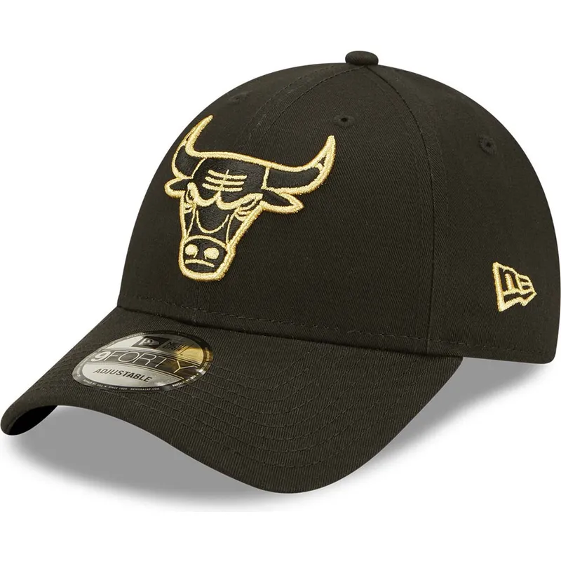 shapka-izvita-cherna-reguliruem-dorado-9forty-metallic-na-chicago-bulls-nba-ot-new-era
