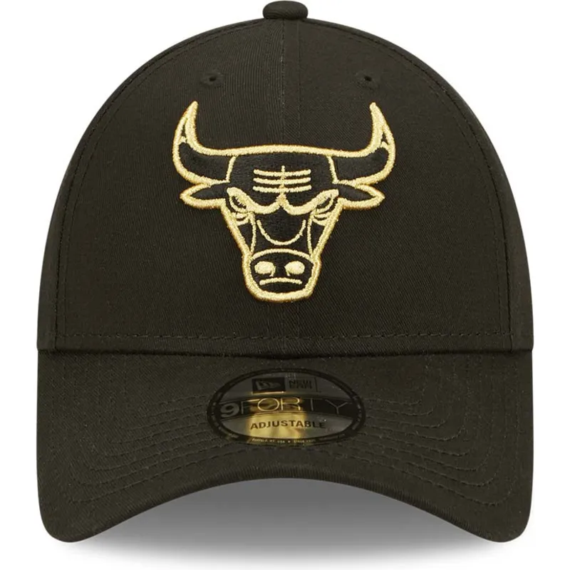 shapka-izvita-cherna-reguliruem-dorado-9forty-metallic-na-chicago-bulls-nba-ot-new-era