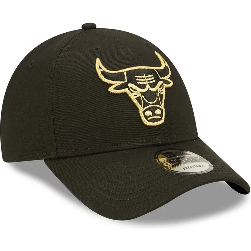 shapka-izvita-cherna-reguliruem-dorado-9forty-metallic-na-chicago-bulls-nba-ot-new-era