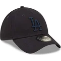 marineblaue-gebogene-verstellbare-kappe-mit-marineblauen-logo-39thirty-league-essential-der-los-angeles-dodgers-mlb-von-new-era