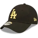 shapka-izvita-cherna-reguliruem-za-deca-dorado-9forty-league-essential-na-los-angeles-dodgers-mlb-ot-new-era
