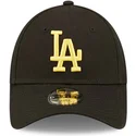 shapka-izvita-cherna-reguliruem-za-deca-dorado-9forty-league-essential-na-los-angeles-dodgers-mlb-ot-new-era