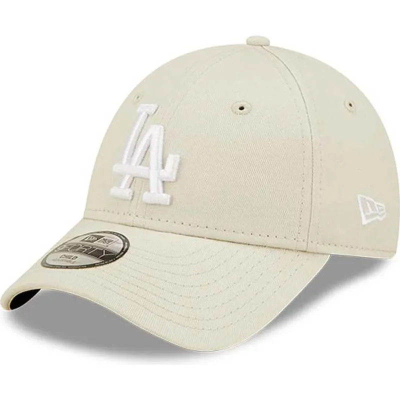 shapka-izvita-bezhov-reguliruem-za-deca-9forty-league-essential-na-los-angeles-dodgers-mlb-ot-new-era