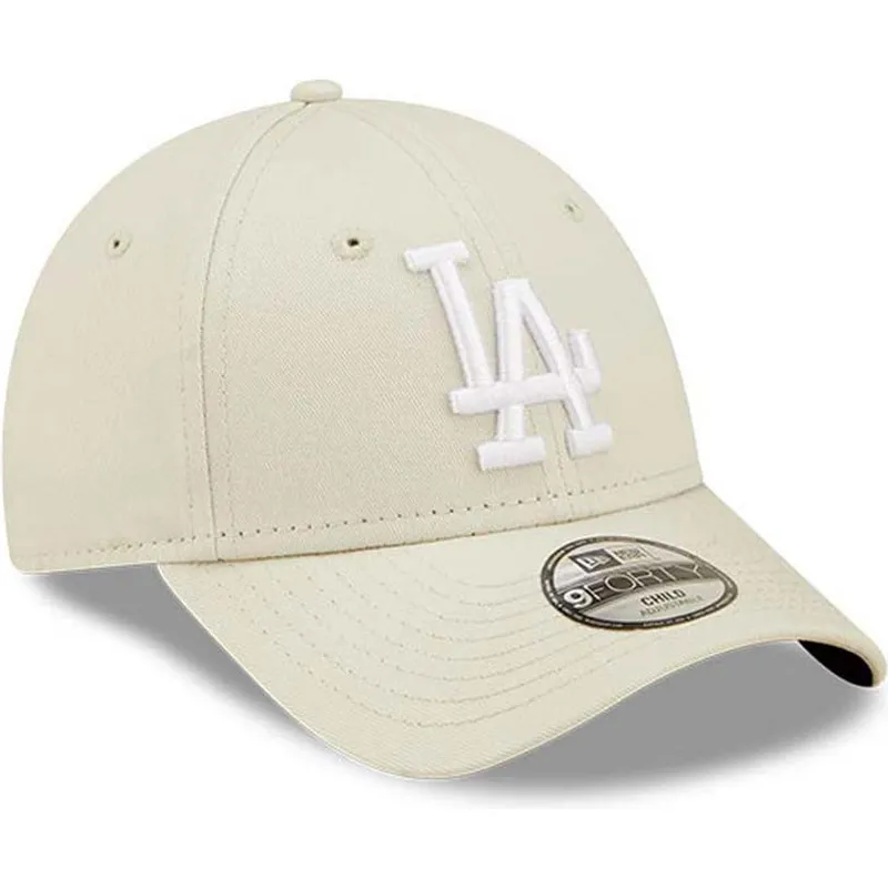 shapka-izvita-bezhov-reguliruem-za-deca-9forty-league-essential-na-los-angeles-dodgers-mlb-ot-new-era