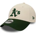 gorra-curva-beige-y-verde-ajustable-9forty-de-oakland-athletics-mlb-de-new-era