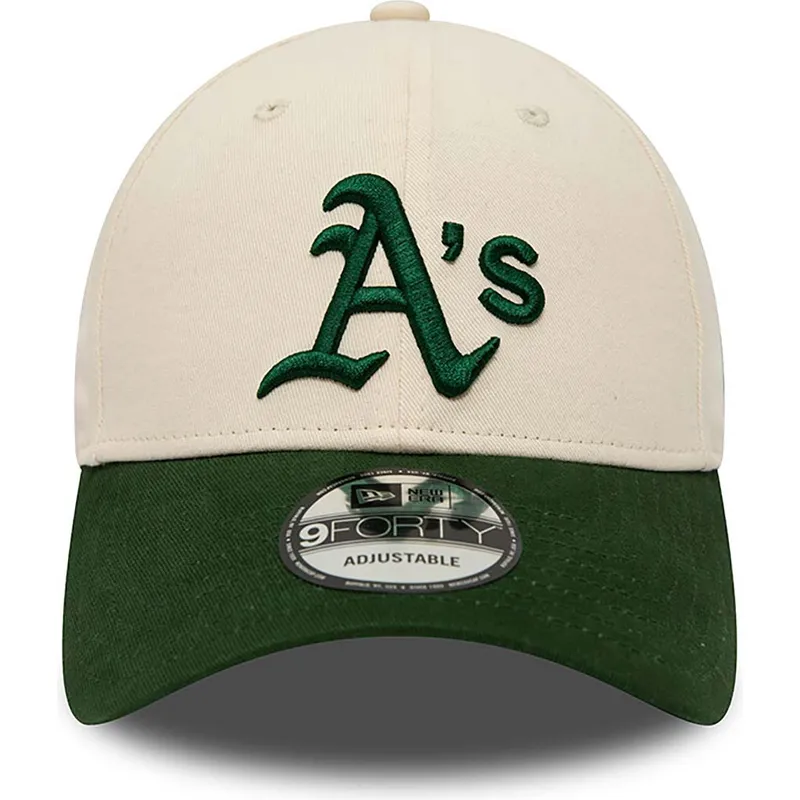 shapka-izvita-bezhov-reguliruem-9forty-na-oakland-athletics-mlb-ot-new-era