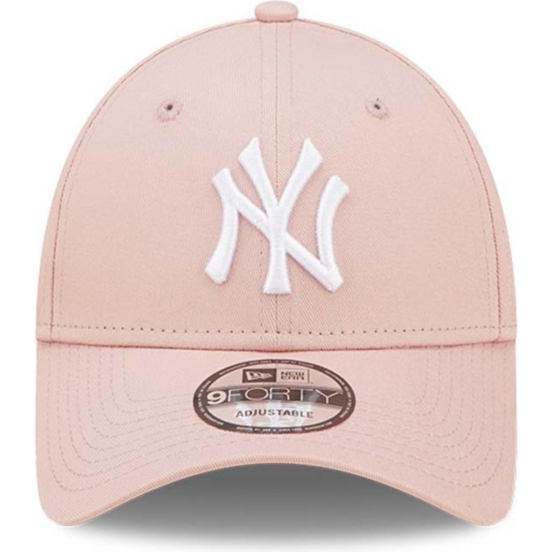 new-era-curved-brim-white-logo-9forty-league-essential-new-york-yankees-mlb-pink-adjustable-cap