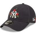shapka-izvita-tmnosin-reguliruem-9forty-flower-na-new-york-yankees-mlb-ot-new-era