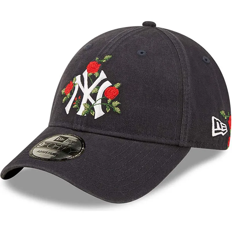 shapka-izvita-tmnosin-reguliruem-9forty-flower-na-new-york-yankees-mlb-ot-new-era