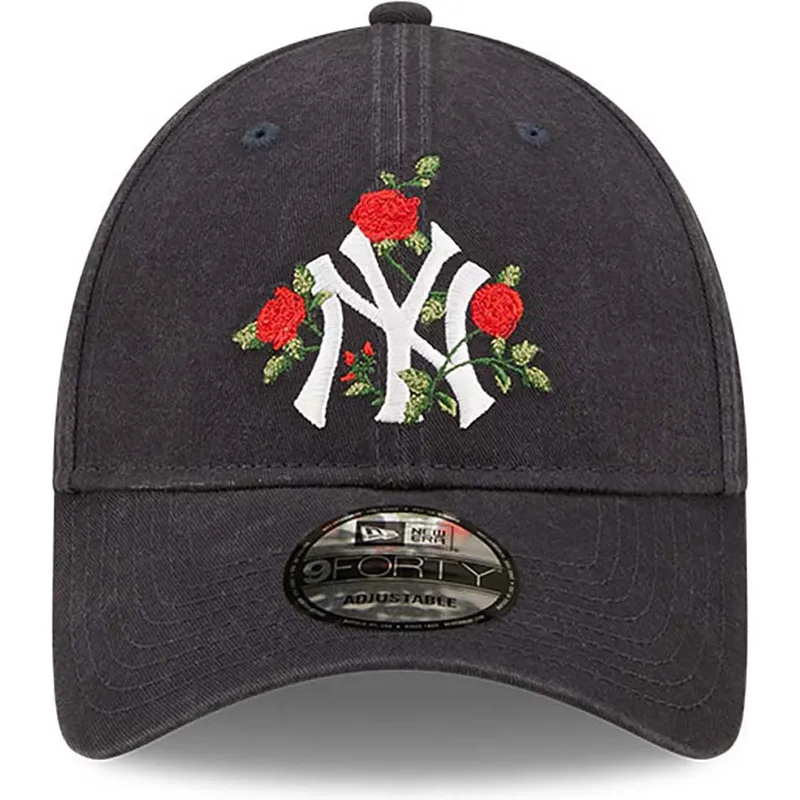 shapka-izvita-tmnosin-reguliruem-9forty-flower-na-new-york-yankees-mlb-ot-new-era