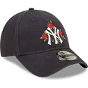 shapka-izvita-tmnosin-reguliruem-9forty-flower-na-new-york-yankees-mlb-ot-new-era